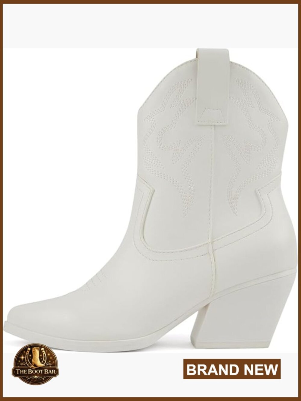 Women Western Pointe Toe Low Heel Ankle Bootie